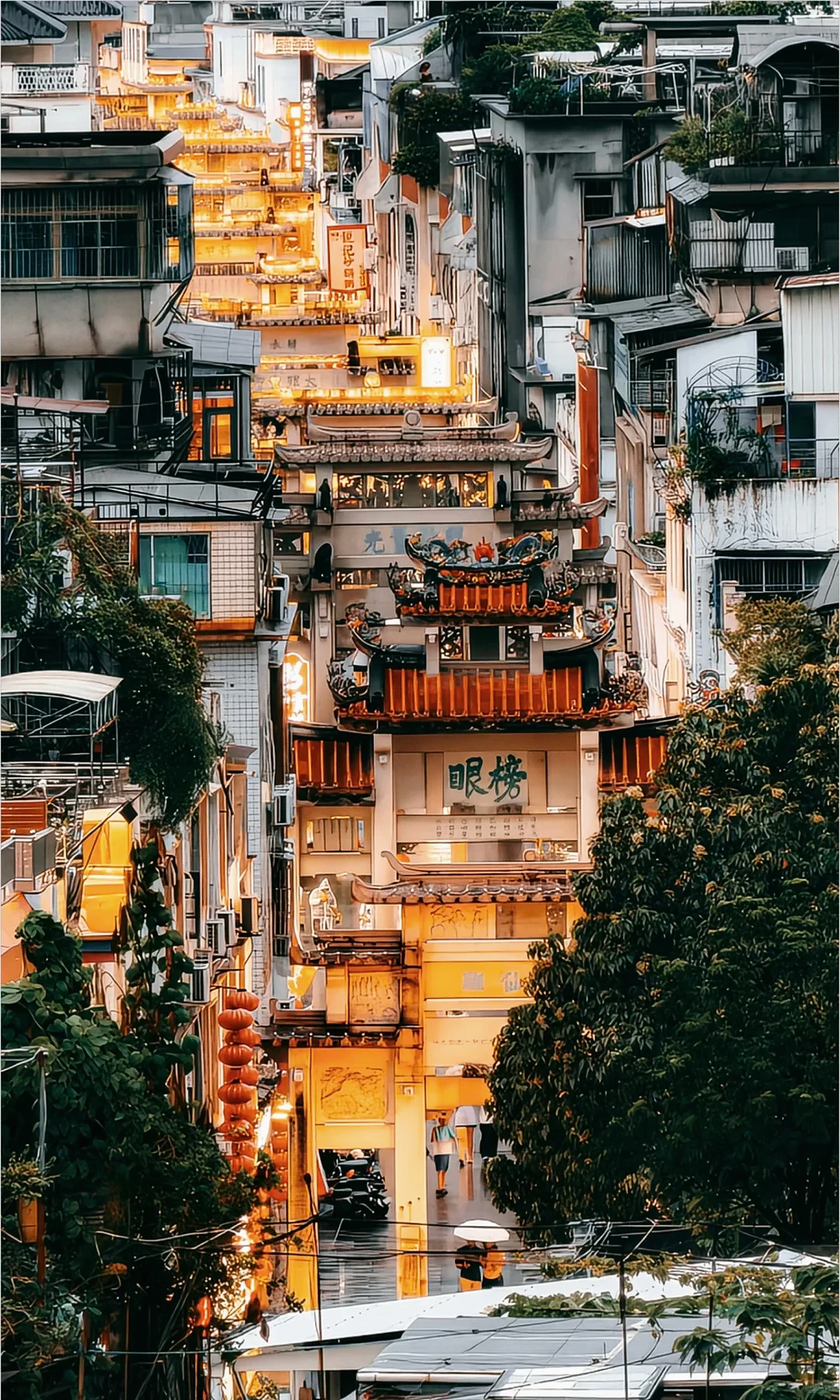 Chaoshan old-city lanes and traditional architecture at night